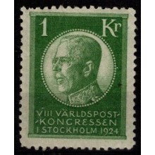 Verdenspostkongres. 1 kr. grøn. Postfrisk.